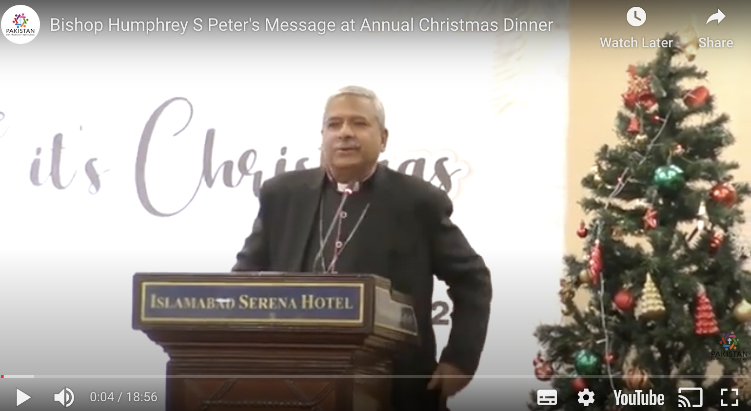 Bishop Humphrey S  Peter's Message at Annual Christmas Dinner