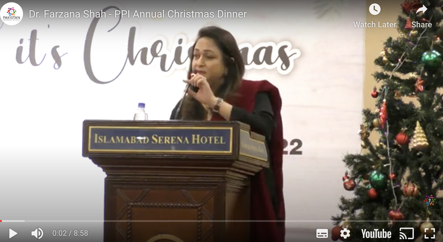 Dr. Farzana Shah - PPI Annual Christmas Dinner
